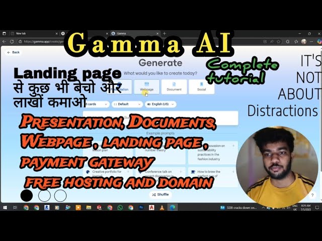 🎥 Gamma AI Complete Tutorial | Create Landing Pages, Presentations, Documents, and Earn Online